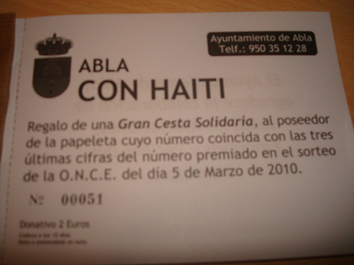 RIFA SOLIDARIA:ABLA CON HAITI por Album de fotos de deportes de Abla - Almeria.